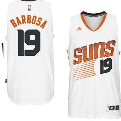 Men's Phoenix Suns #19 Leandro Barbosa adidas White Swingman Home Jersey