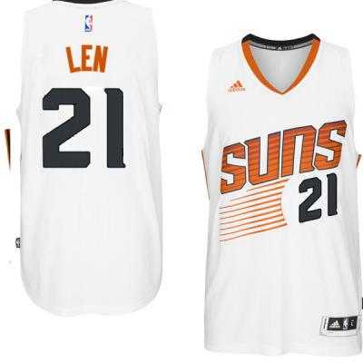 Men's Phoenix Suns #21 Alex Len adidas White Swingman Home Jersey