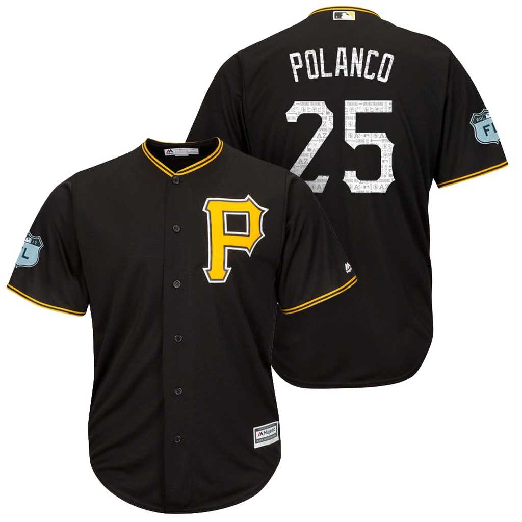 Men's Pittsburgh Pirates #25 Gregory Polanco 2017 Spring Training Cool Base Stitched MLB Jersey
