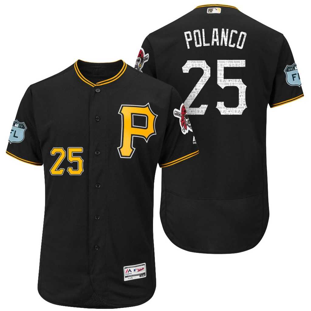 Men's Pittsburgh Pirates #25 Gregory Polanco 2017 Spring Training Flex Base Authentic Collection Stitched Baseball Jersey