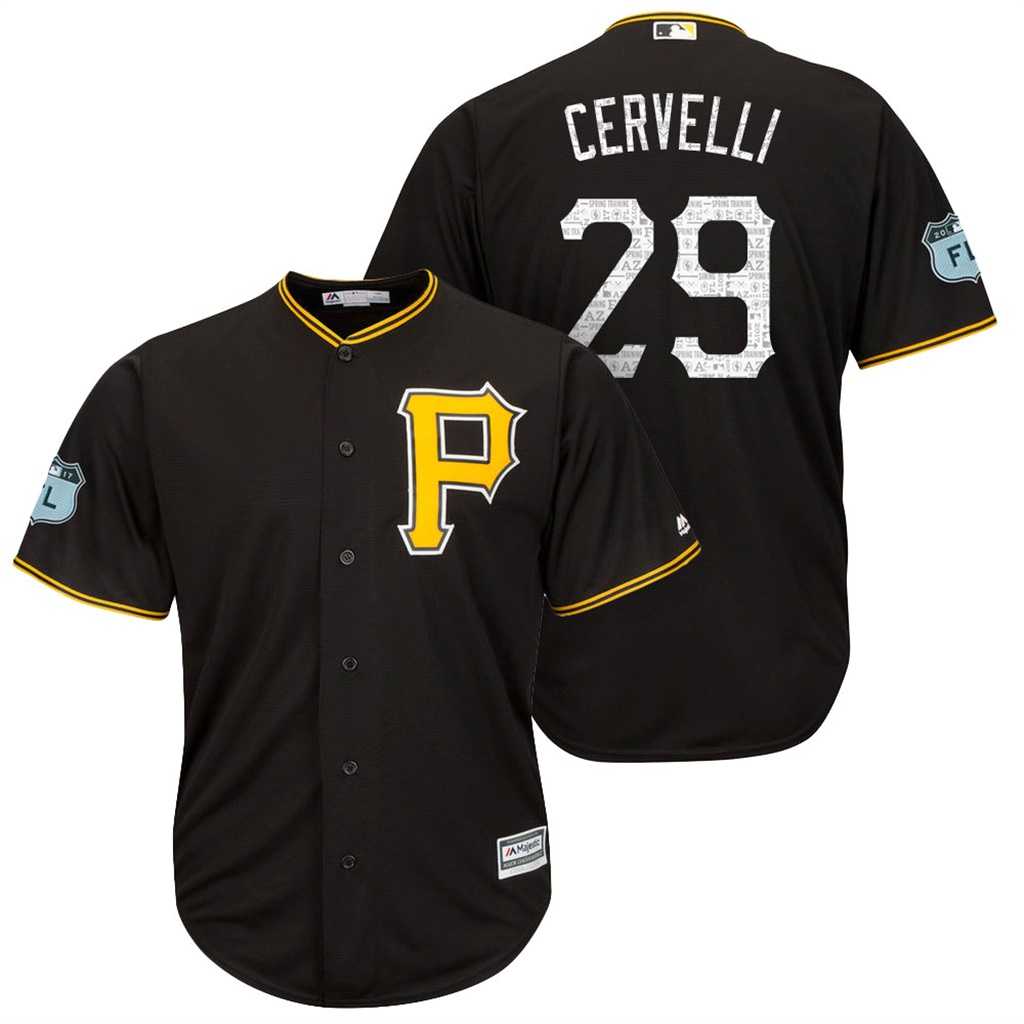 Men's Pittsburgh Pirates #29 Francisco Cervelli 2017 Spring Training Cool Base Stitched MLB Jersey