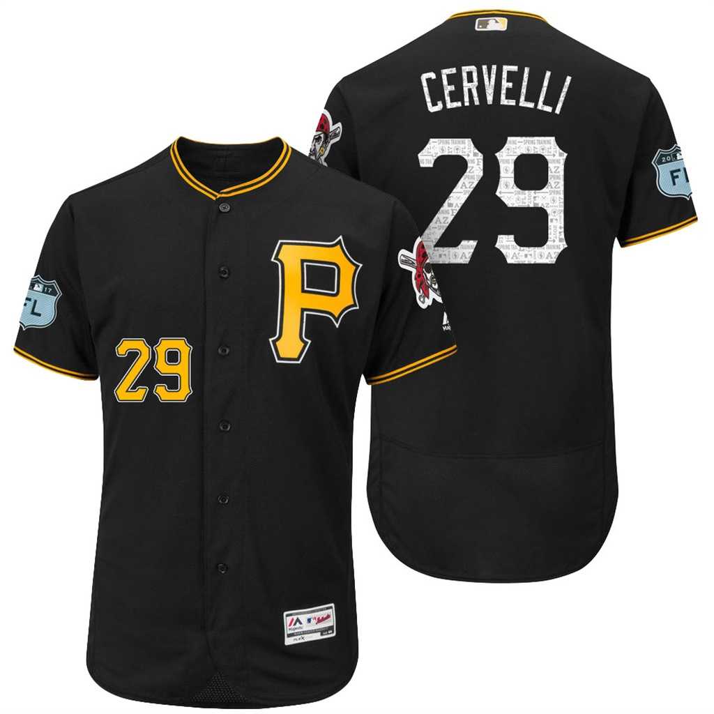 Men's Pittsburgh Pirates #29 Francisco Cervelli 2017 Spring Training Flex Base Authentic Collection Stitched Baseball Jersey
