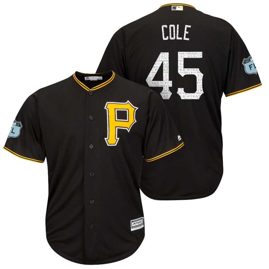 Men's Pittsburgh Pirates #45 Gerrit Cole 2017 Spring Training Cool Base Stitched MLB Jersey