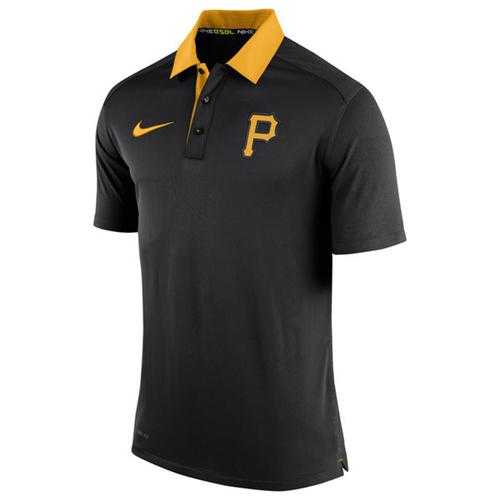 Men's Pittsburgh Pirates Nike Black Authentic Collection Dri-FIT Elite Polo