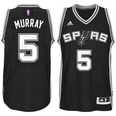 Men's San Antonio Spurs #5 Dejounte Murray adidas Black Player Swingman Jersey