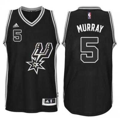Men's San Antonio Spurs #5 Dejounte Murray adidas Black Signature Spur Swingman Jersey