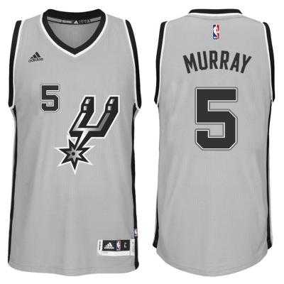Men's San Antonio Spurs #5 Dejounte Murray adidas Gray Player Swingman Jersey