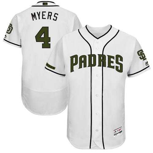 Men's San Diego Padres #4 Wil Myers White Flexbase Authentic Collection Memorial Day Stitched MLB Jersey
