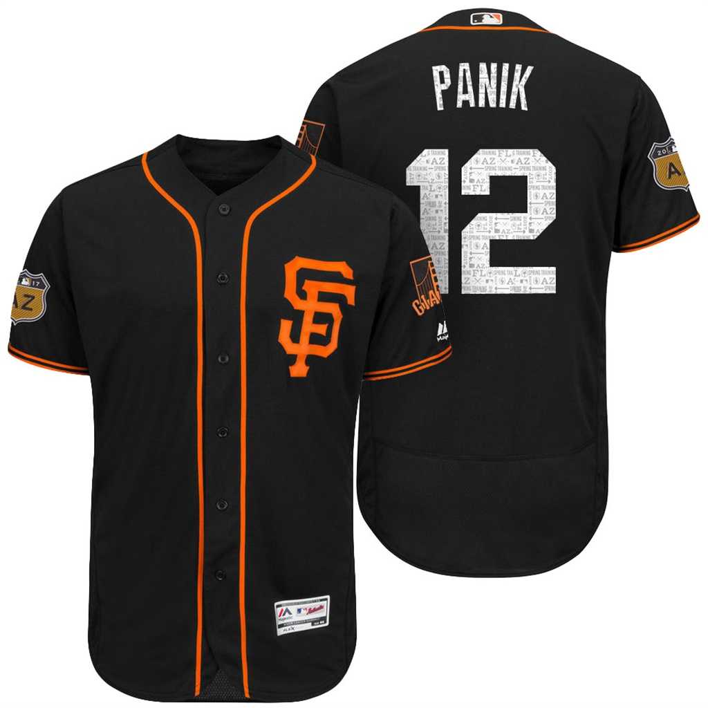 Men's San Francisco Giants #12 Joe Panik 2017 Spring Training Flex Base Authentic Collection Stitched Baseball Jersey