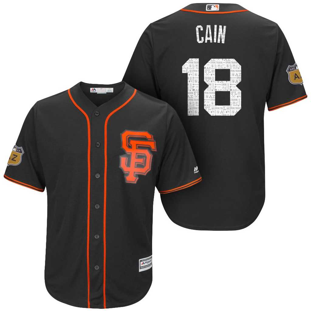 Men's San Francisco Giants #18 Matt Cain 2017 Spring Training Cool Base Stitched MLB Jersey