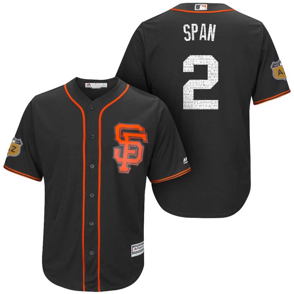 Men's San Francisco Giants #2 Denard Span 2017 Spring Training Cool Base Stitched MLB Jersey