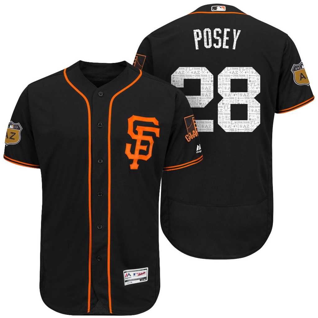 Men's San Francisco Giants #28 Buster Posey 2017 Spring Training Flex Base Authentic Collection Stitched Baseball Jersey