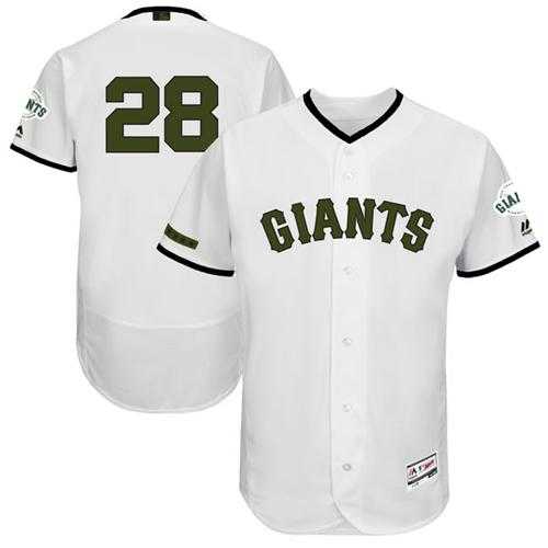 Men's San Francisco Giants #28 Buster Posey White Flexbase Authentic Collection Memorial Day Stitched MLB Jersey