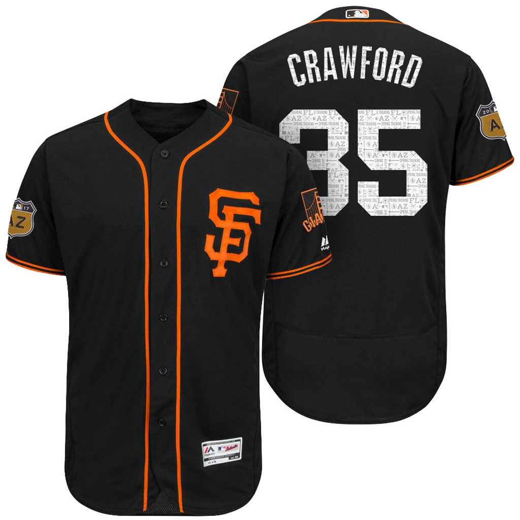 Men's San Francisco Giants #35 Brandon Crawford 2017 Spring Training Flex Base Authentic Collection Stitched Baseball Jersey