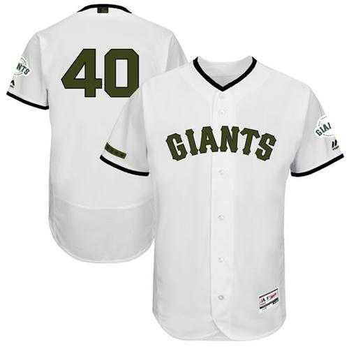 Men's San Francisco Giants #40 Madison Bumgarner White Flexbase Authentic Collection Memorial Day Stitched MLB Jersey