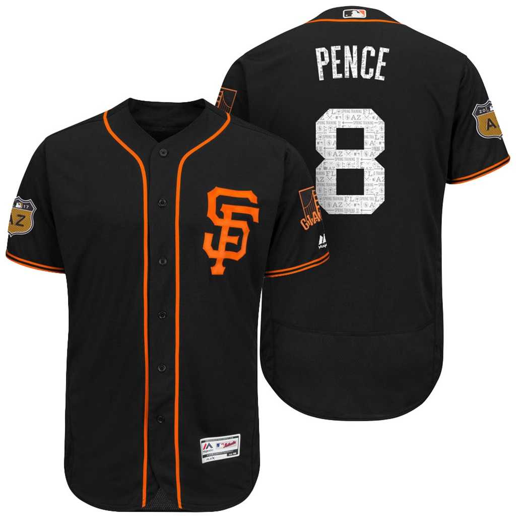 Men's San Francisco Giants #8 Hunter Pence 2017 Spring Training Flex Base Authentic Collection Stitched Baseball Jersey