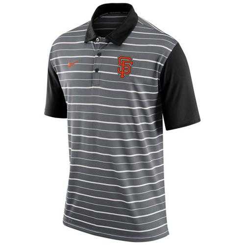 Men's San Francisco Giants Nike Gray Dri-FIT Stripe Polo