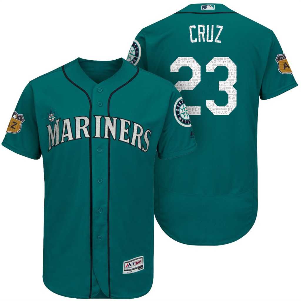 Men's Seattle Mariners #23 Nelson Cruz 2017 Spring Training Flex Base Authentic Collection Stitched Baseball Jersey