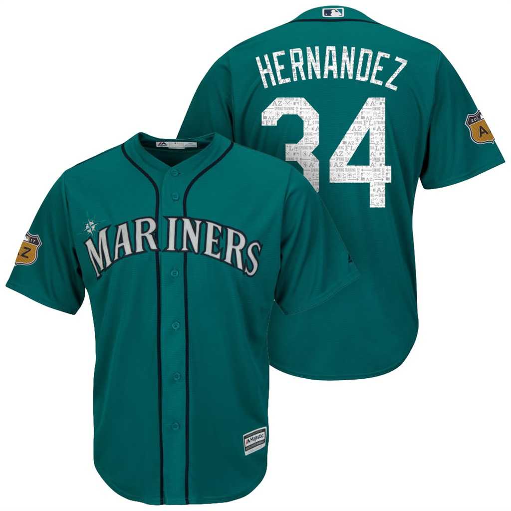 Men's Seattle Mariners #34 Felix Hernandez 2017 Spring Training Cool Base Stitched MLB Jersey