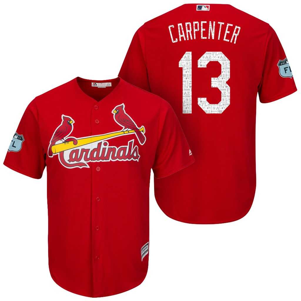 Men's St.Louis Cardinals #13 Matt Carpenter 2017 Spring Training Cool Base Stitched MLB Jersey
