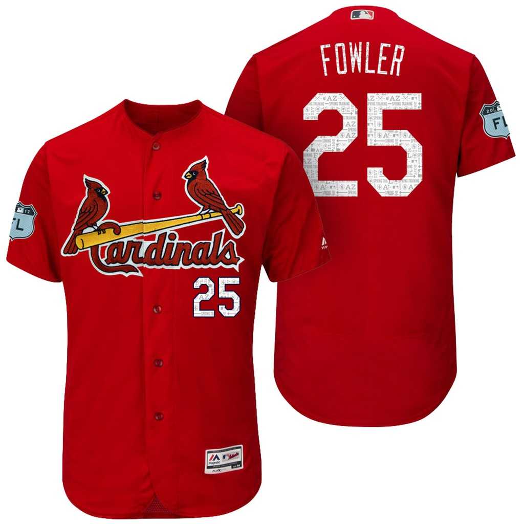 Men's St.Louis Cardinals #25 Dexter Fowler 2017 Spring Training Flex Base Authentic Collection Stitched Baseball Jersey