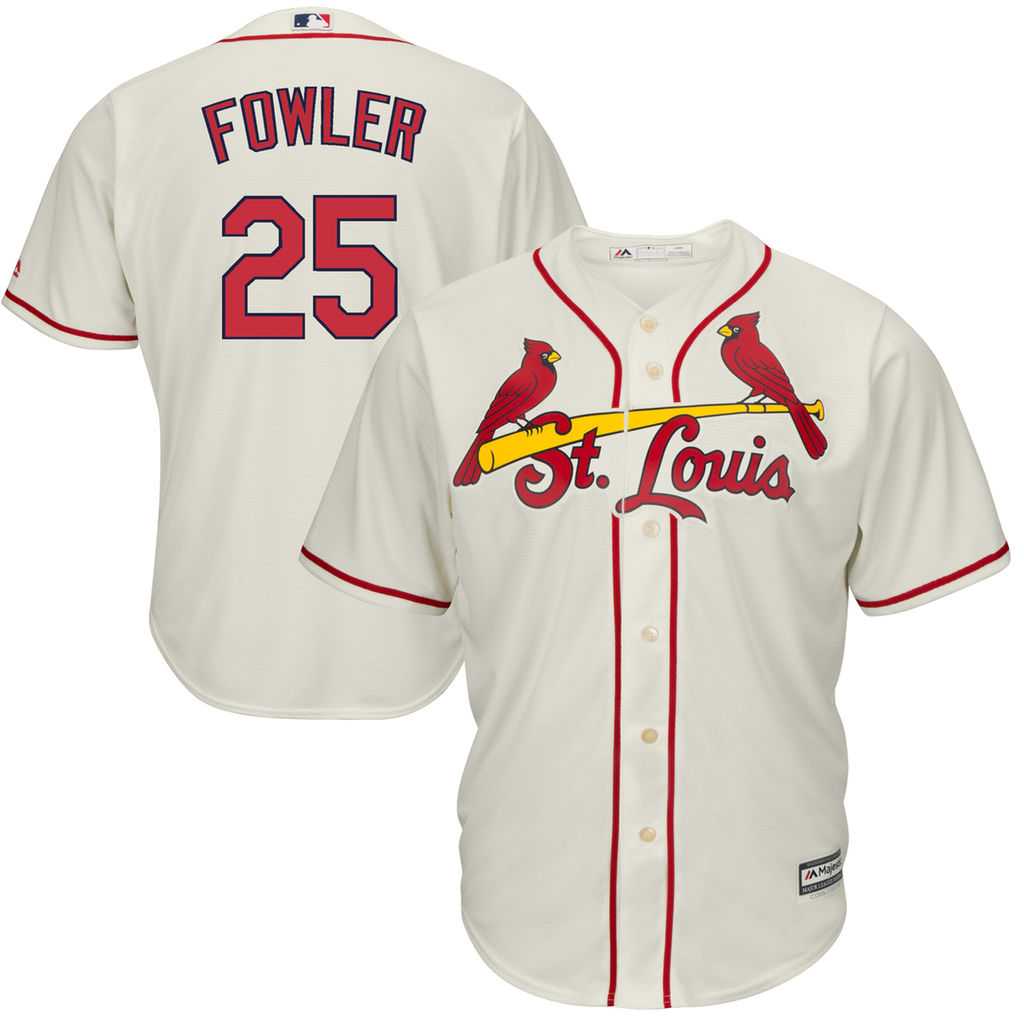 Men's St.Louis Cardinals #25 Dexter Fowler Cream Cool Base Stitched MLB Jersey