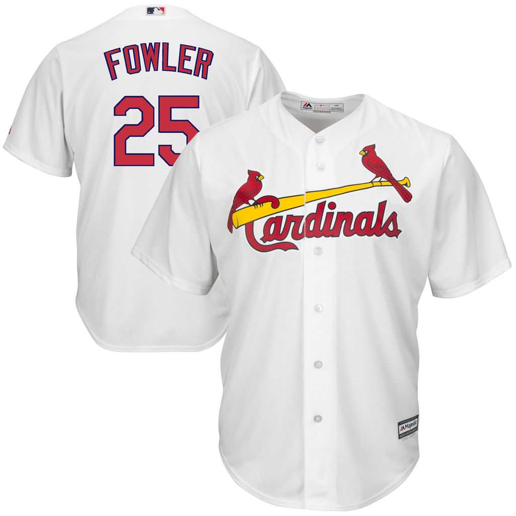 Men's St.Louis Cardinals #25 Dexter Fowler White Cool Base Stitched MLB Jersey