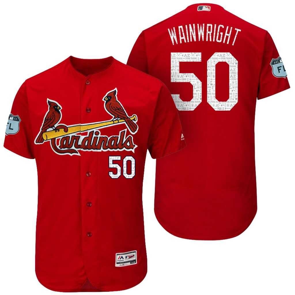 Men's St.Louis Cardinals #50 Adam Wainwright 2017 Spring Training Flex Base Authentic Collection Stitched Baseball Jersey
