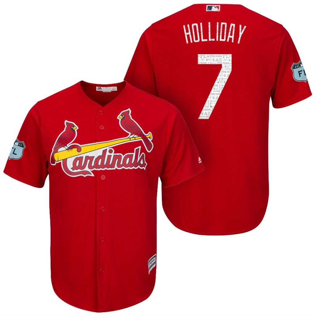 Men's St.Louis Cardinals #7 Matt Holliday 2017 Spring Training Cool Base Stitched MLB Jersey