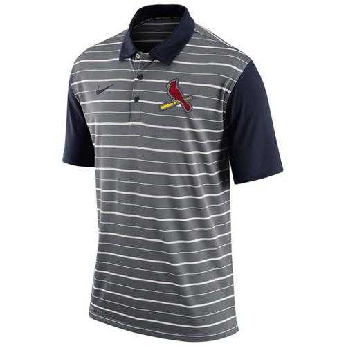 Men's St.Louis Cardinals Nike Gray Dri-FIT Stripe Polo