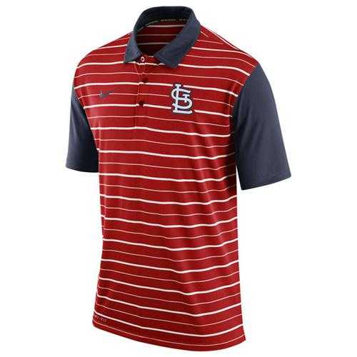 Men's St.Louis Cardinals Nike Red Dri-FIT Stripe Polo