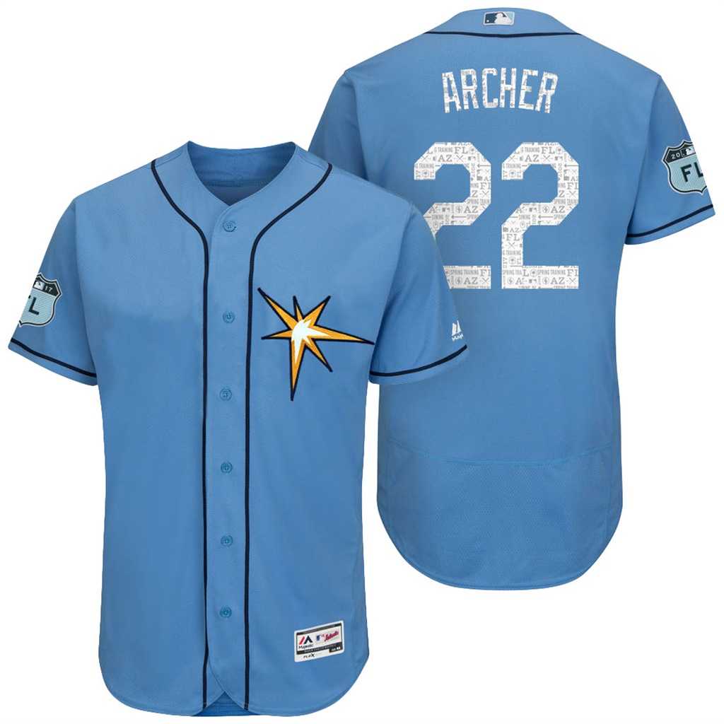 Men's Tampa Bay Rays #22 Chris Archer 2017 Spring Training Flex Base Authentic Collection Stitched Baseball Jersey