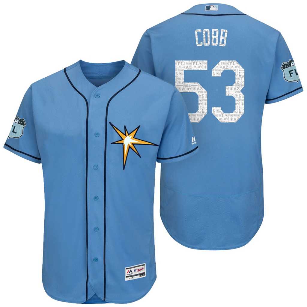 Men's Tampa Bay Rays #53 Alex Cobb 2017 Spring Training Flex Base Authentic Collection Stitched Baseball Jersey