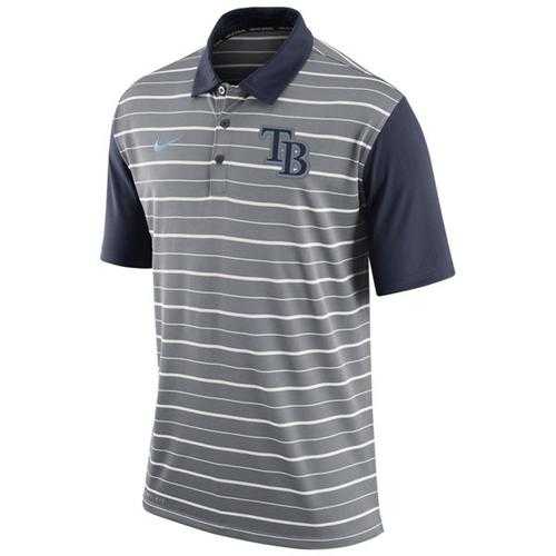 Men's Tampa Bay Rays Nike Gray Dri-FIT Stripe Polo