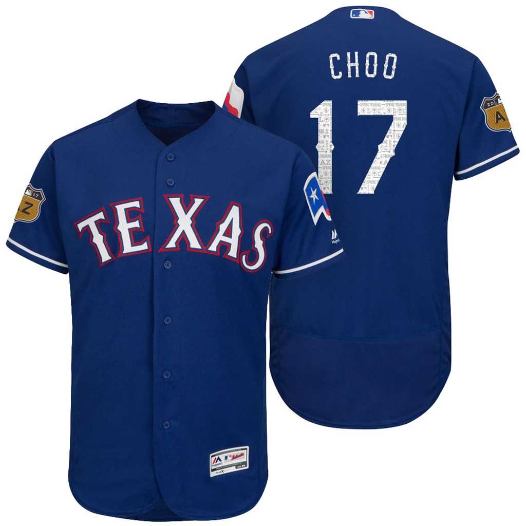 Men's Texas Rangers #17 Shin-soo Choo 2017 Spring Training Flex Base Authentic Collection Stitched Baseball Jersey