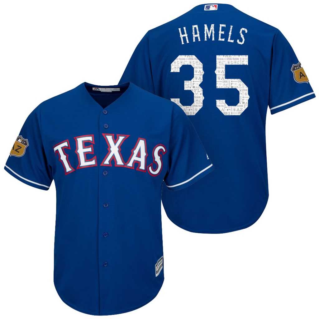 Men's Texas Rangers #35 Cole Hamels 2017 Spring Training Cool Base Stitched MLB Jersey