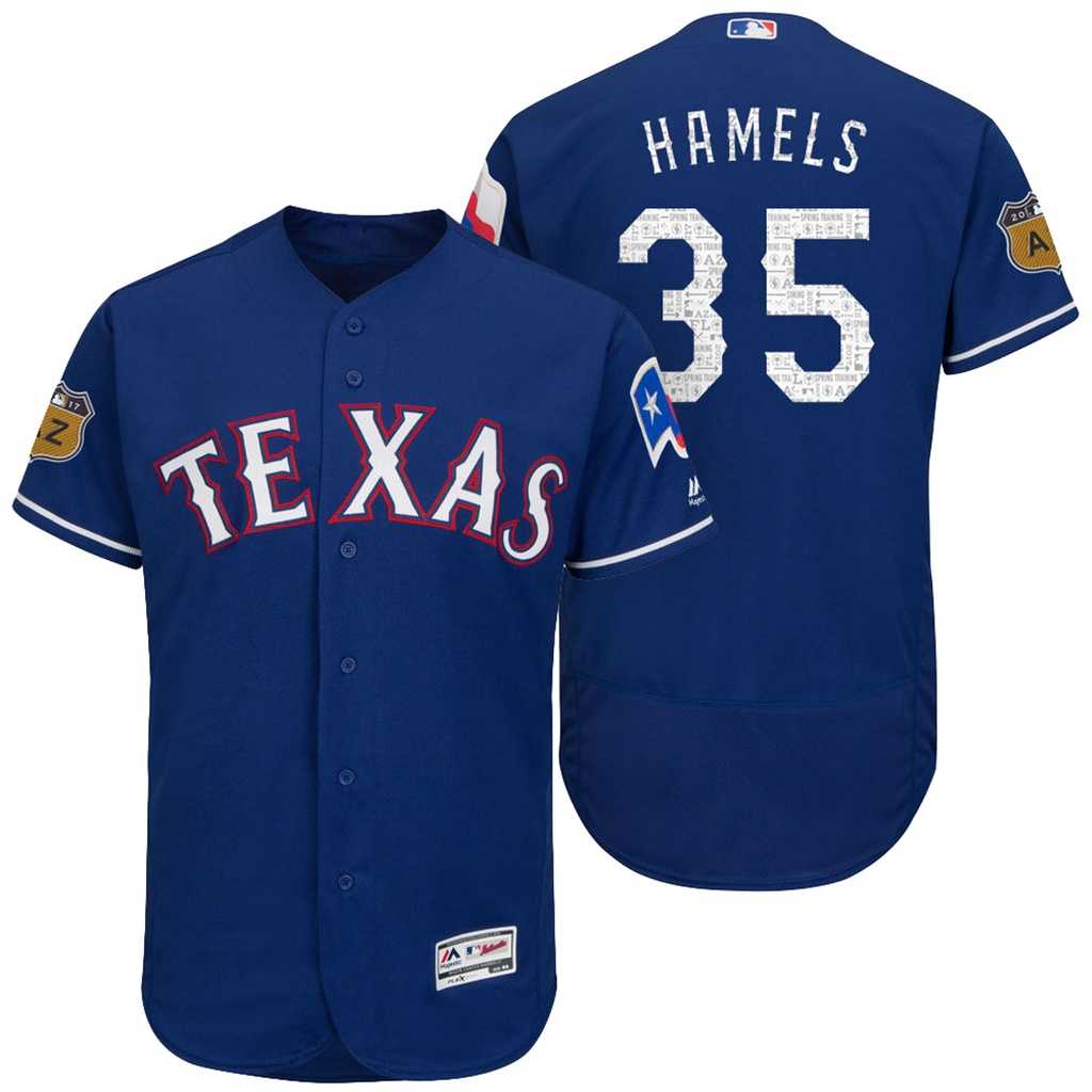 Men's Texas Rangers #35 Cole Hamels 2017 Spring Training Flex Base Authentic Collection Stitched Baseball Jersey