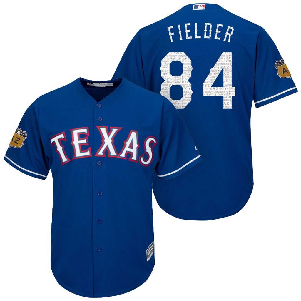 Men's Texas Rangers #84 Prince Fielder 2017 Spring Training Cool Base Stitched MLB Jersey
