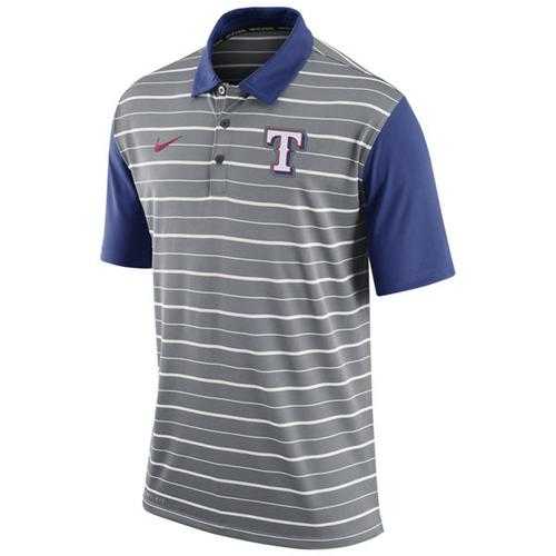 Men's Texas Rangers Nike Gray Dri-FIT Stripe Polo