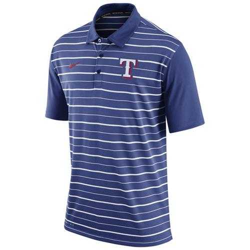 Men's Texas Rangers Nike Royal Dri-FIT Stripe Polo