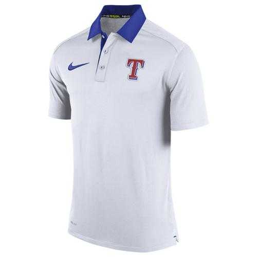 Men's Texas Rangers Nike White Authentic Collection Dri-FIT Elite Polo