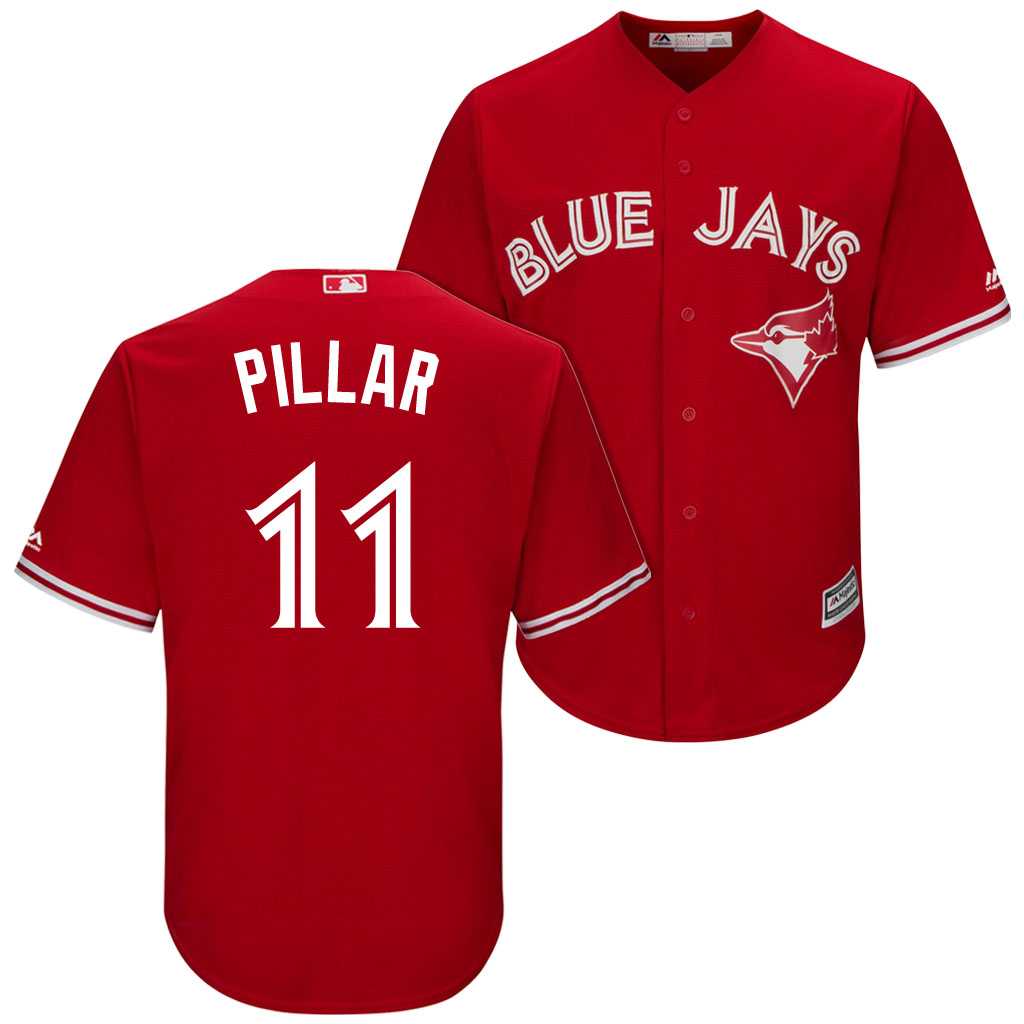 Men's Toronto Blue Jays #11 Kevin Pillar Red Cool Base Stitched MLB Jersey Men's Toronto Blue Jays #11 Kevin Pillar Red Cool Base Stitched MLB Jersey