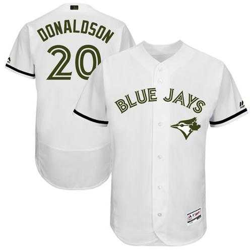 Men's Toronto Blue Jays #20 Josh Donaldson White Flexbase Authentic Collection Memorial Day Stitched MLB Jersey