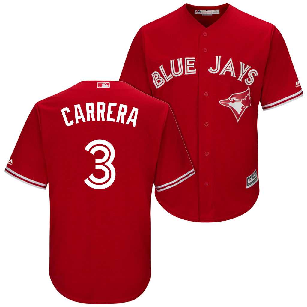 Men's Toronto Blue Jays #3 Ezequiel Carrera Red Cool Base Stitched MLB Jersey Men's Toronto Blue Jays #3 Ezequiel Carrera Red Cool Base Stitched MLB Jersey