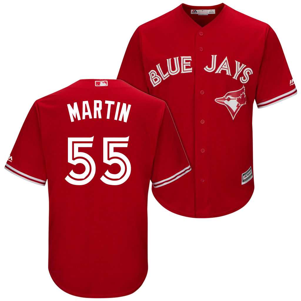 Men's Toronto Blue Jays #55 Russell Martin Red Cool Base Stitched MLB Jersey