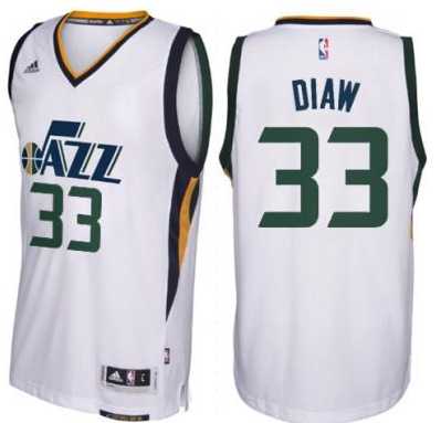 Men's Utah Jazz #33 Boris Diaw adidas White New Swingman Home Jersey