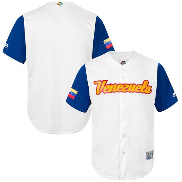 Men's Venezuela Baseball Blank Majestic White 2017 World Baseball Classic Team Jersey