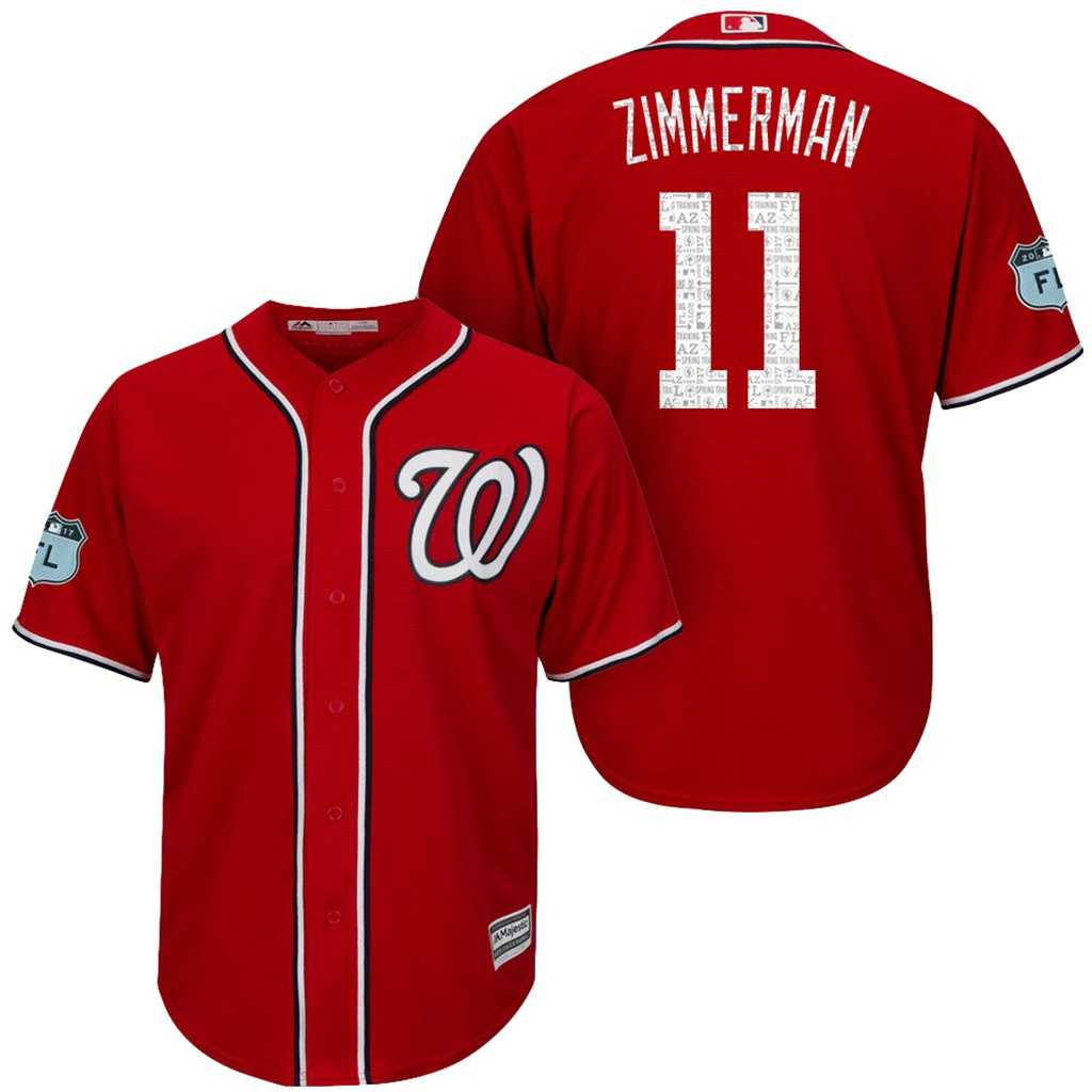 Men's Washington Nationals #11 Ryan Zimmerman 2017 Spring Training Cool Base Stitched MLB Jersey