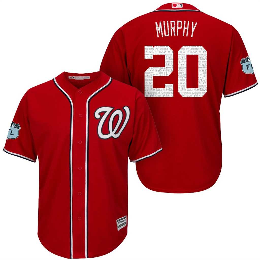 Men's Washington Nationals #20 Daniel Murphy 2017 Spring Training Cool Base Stitched MLB Jersey