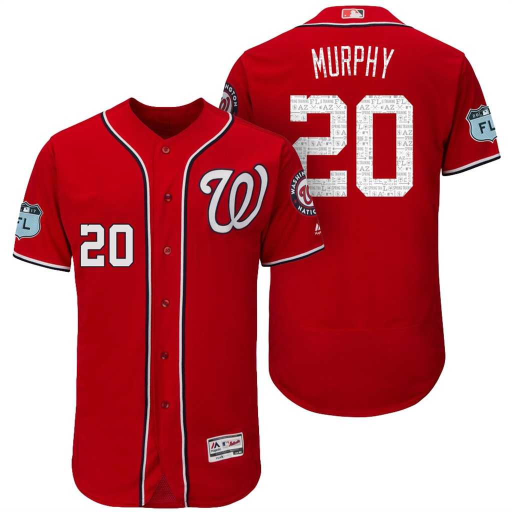Men's Washington Nationals #20 Daniel Murphy 2017 Spring Training Flex Base Authentic Collection Stitched Baseball Jersey